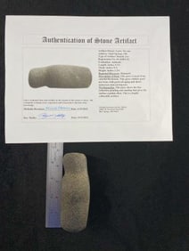 Danish Axe with Roy Motley & Michelle Hootman COA from Denmark Indian Artifact Arrowhead