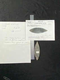 Turkeytail with Dwain Rogers COA from Ohio ex - Archie Diller Collection Indian Artifact Arrowhead
