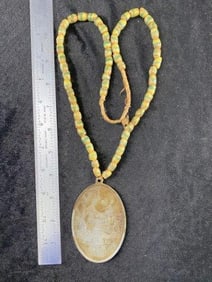 George Washington Presidential Peace Medal with Trade Bead Necklace