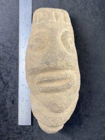 Pre-Columbian Stone Face Effigy from Aaron Mitchell Collection Indian Artifact Arrowhead