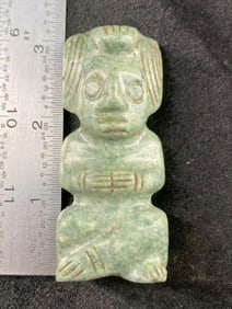 Pre-Columbian Jade Axe God Effigy