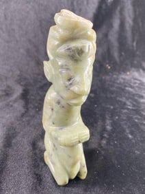 Pre-Columbian Jade Axe God Effigy