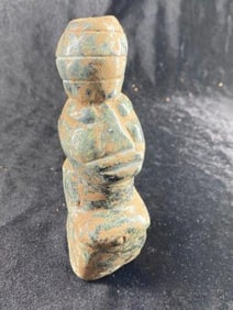 Pre-Columbian Jade Axe God Effigy