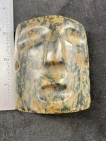 Face Effigy Bannerstone from Illinois Indian Artifact Arrowhead
