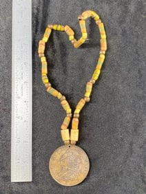 Trade Metal with Trade Bead Necklace