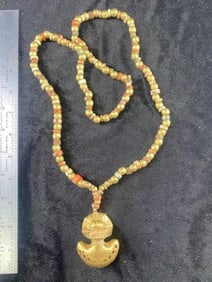 Tairona Tumbaga Pre-Columbian Culture of South America Pendant Necklace Alloy of Gold, Silver,