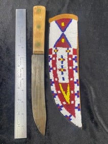 Beaded Sheath with Knife