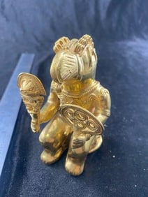 Tairona Tumbaga Pre-Columbian Culture of South America Shaman with Mask Alloy of Gold, Silver,