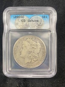 1890 Carson City Morgan Silver Dollar Coin