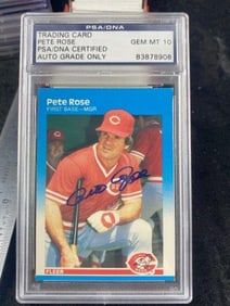 Pete Rose Hand Signed Authentic Autograph Baseball Card