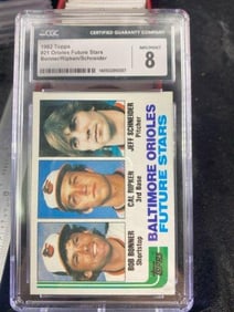 1982 Topps Bob Bonner, Cal Ripken, Jeff Schneider Baseball Card