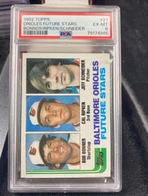 1982 Topps Bob Bonner, Cal Ripken, Jeff Schneider Baseball Card