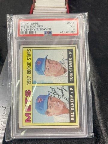 1967 Topps Tome Seaver & Bill Denehy Baseball Card (1 of 2)