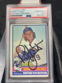 Robin Yount Hand Signed Authentic Autograph Baseball Card