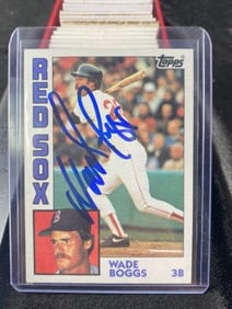 Wade Boggs Hand Signed Authentic Autograph Baseball Card