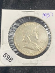 1951 Franklin Half Dollar Coin