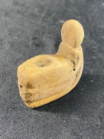 Stone Human Effigy Pipe Indian Artifact Arrowhead (1 of 7)