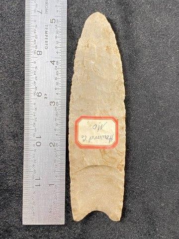 Clovis 5" Arrowhead Indian Artifact from Howard County, Missouri, ex - Jim Marberry Collection (1 of 3)