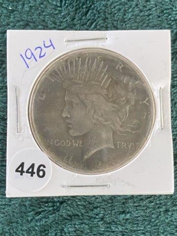 1924 Peace Silver Dollar Coin (1 of 2)