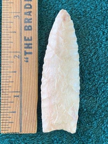 Clovis Indian Artifact Arrowhead ex - Jim Marberry Collection: KEY WORDS: INDIAN ARTIFACT ARTIFACTS ARROWHEAD ARROWHEADS NATIVE AMERICAN MISSISSIPPIAN QUAPAW CADDO POTTERY COINS MORGAN DOLLAR PEACE DOLLAR SILVER COINS Arkansas. Now taking in consignments for pre-
