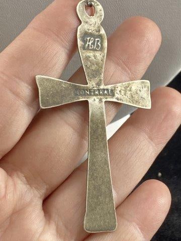 Hudson Bay Cross Pendant with trade bead necklace (1 of 2)