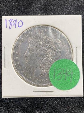 1890 Morgan Silver Dollar Coin: KEY WORDS: INDIAN ARTIFACT ARTIFACTS ARROWHEAD ARROWHEADS NATIVE AMERICAN MISSISSIPPIAN QUAPAW CADDO POTTERY COINS MORGAN DOLLAR PEACE DOLLAR SILVER COINS Arkansas. Now taking in consignments for pre-