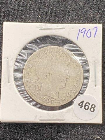 1907 Barber Half Dollar Coin (1 of 2)