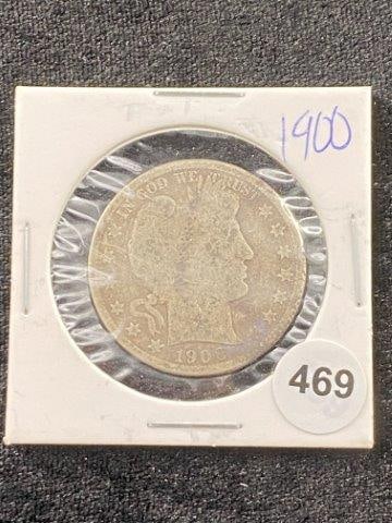 1900 Barber Half Dollar Coin (1 of 2)