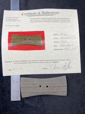 Gorget with Thomas Matthews COA from Hancock County, Ohio Indian Artifact Arrowhead (1 of 6)