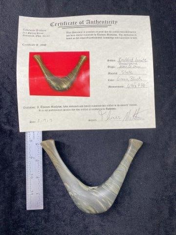 Knobbed Lunate Bannerstone with Thomas Matthews COA from Allen County, Ohio Indian Artifact (1 of 6)