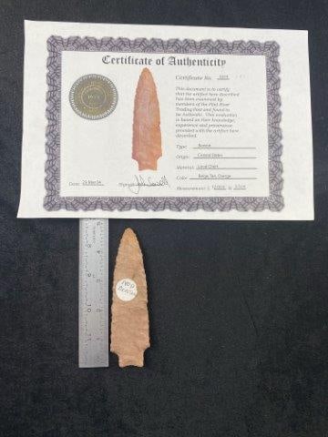 Benton with John Sowell COA from Central States Indian Artifact Arrowhead: KEY WORDS: INDIAN ARTIFACT ARTIFACTS ARROWHEAD ARROWHEADS NATIVE AMERICAN MISSISSIPPIAN QUAPAW CADDO POTTERY COINS MORGAN DOLLAR PEACE DOLLAR SILVER COINS Arkansas. Now taking in consignments for pre-