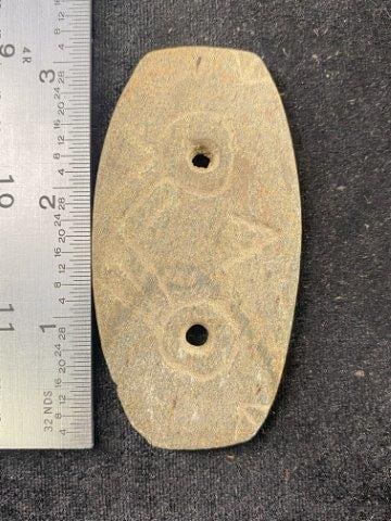 Gorget Indian Artifact Arrowhead: KEY WORDS: INDIAN ARTIFACT ARTIFACTS ARROWHEAD ARROWHEADS NATIVE AMERICAN MISSISSIPPIAN QUAPAW CADDO POTTERY COINS MORGAN DOLLAR PEACE DOLLAR SILVER COINS Arkansas. Now taking in consignments for pre-