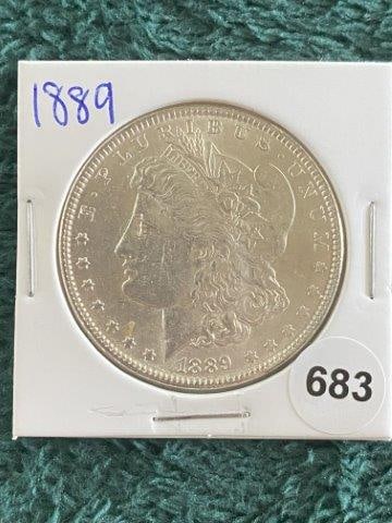 1889 Morgan Silver Dollar Coin (1 of 2)