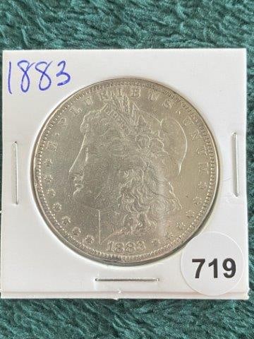 1883 Morgan Silver Dollar Coin: KEY WORDS: INDIAN ARTIFACT ARTIFACTS ARROWHEAD ARROWHEADS NATIVE AMERICAN MISSISSIPPIAN QUAPAW CADDO POTTERY COINS MORGAN DOLLAR PEACE DOLLAR SILVER COINS Arkansas. Now taking in consignments for pre-