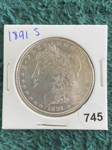1891 S Morgan Silver Dollar Coin (1 of 2)