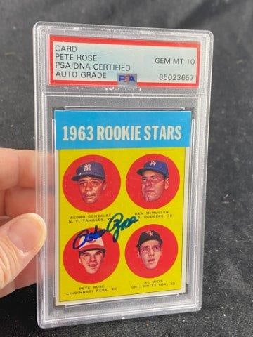 Pete Rose Hand Signed Authentic Autograph Baseball Card (1 of 2)