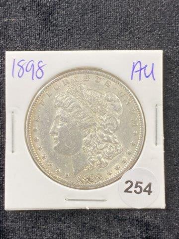 1898 AU Morgan Silver Dollar Coin (1 of 2)