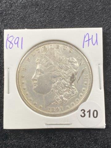 1891 AU Morgan Silver Dollar Coin (1 of 2)