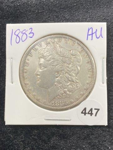 1883 AU Morgan Silver Dollar Coin (1 of 2)