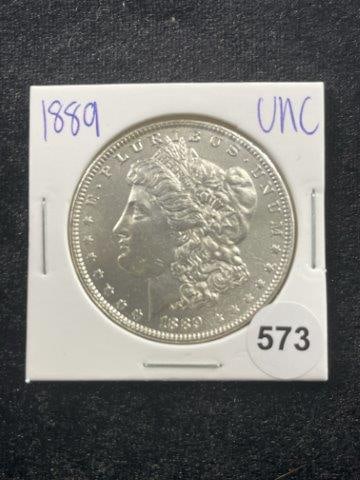 1889 UNC Morgan Silver Dollar Coin (1 of 2)