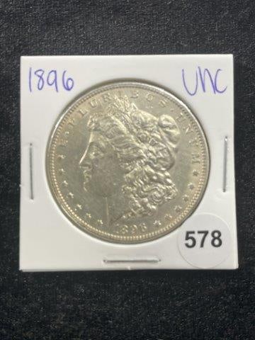 1896 UNC Morgan Silver Dollar Coin (1 of 2)