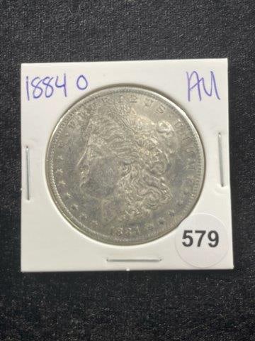 1884 O AU Morgan Silver Dollar Coin (1 of 2)