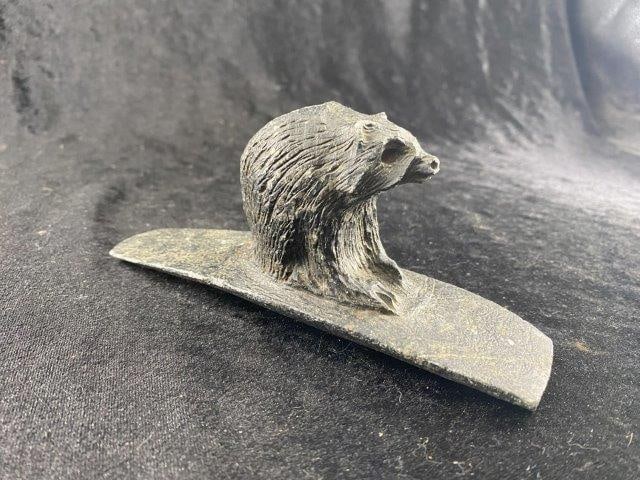 Bear Effigy Stone Hopewell Pipe from Wayne County, Ohio Indian Artifact Arrowhead (1 of 7)