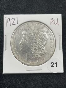 1921 AU Morgan Silver Dollar Coin