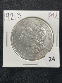 1921 S AU Morgan Silver Dollar Coin
