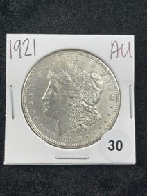 1921 AU Morgan Silver Dollar Coin
