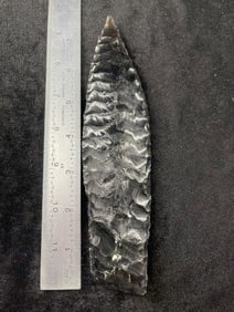 Obsidian Blade Indian Artifact Arrowhead