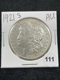 1921 S AU Morgan Silver Dollar Coin