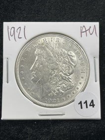 1921 AU Morgan Silver Dollar Coin
