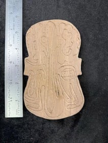 Engraved Pottery Tablet Indian Artifact Arrowhead